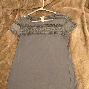 H&M Light blue lace top size medium